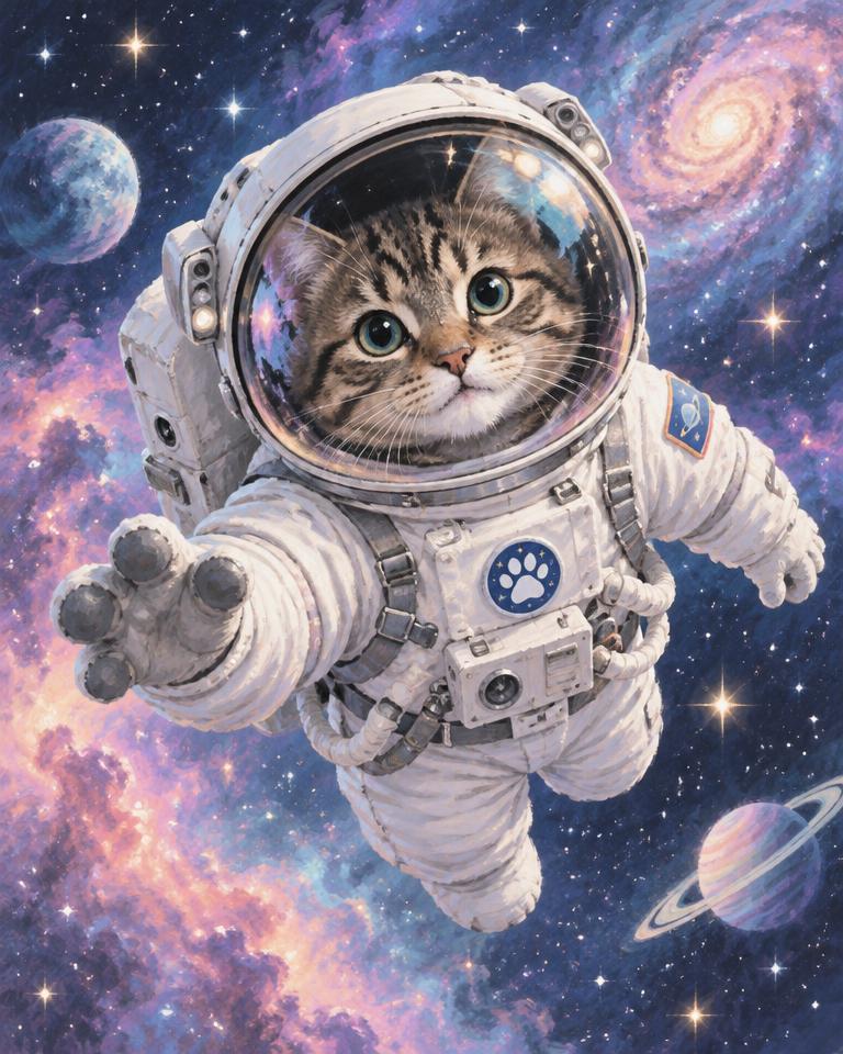 Astronaut style pet portrait