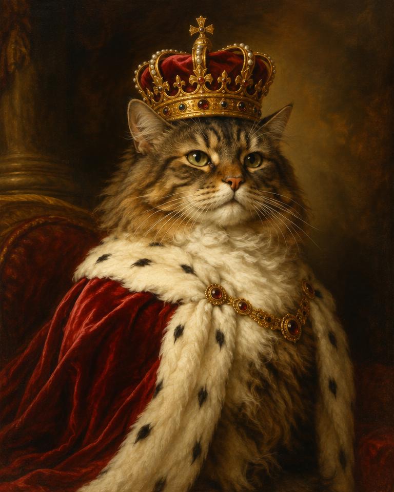 Royal style pet portrait